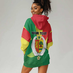 Custom Senegal Hoodie Dress with Bahamian Lion and Baobab Flag Style