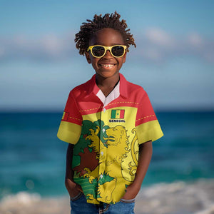 Custom Senegal Kid Hawaiian Shirt with Bahamian Lion and Baobab Flag Style