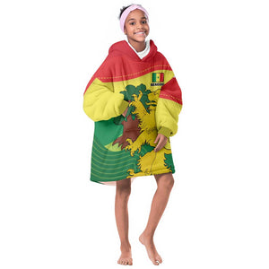 Custom Senegal KId Wearable Blanket Hoodie with Bahamian Lion and Baobab Flag Style