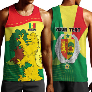 Custom Senegal Men Tank Top with Bahamian Lion and Baobab Flag Style