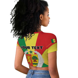 Custom Senegal Raglan Cropped T shirt with Bahamian Lion and Baobab Flag Style