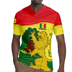 Custom Senegal Rugby Jersey with Bahamian Lion and Baobab Flag Style