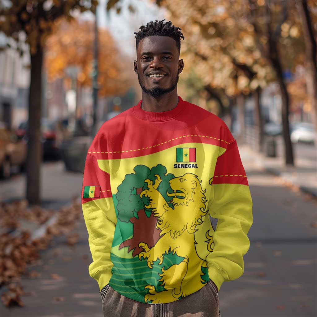 Custom Senegal Sweatshirt with Bahamian Lion and Baobab Flag Style