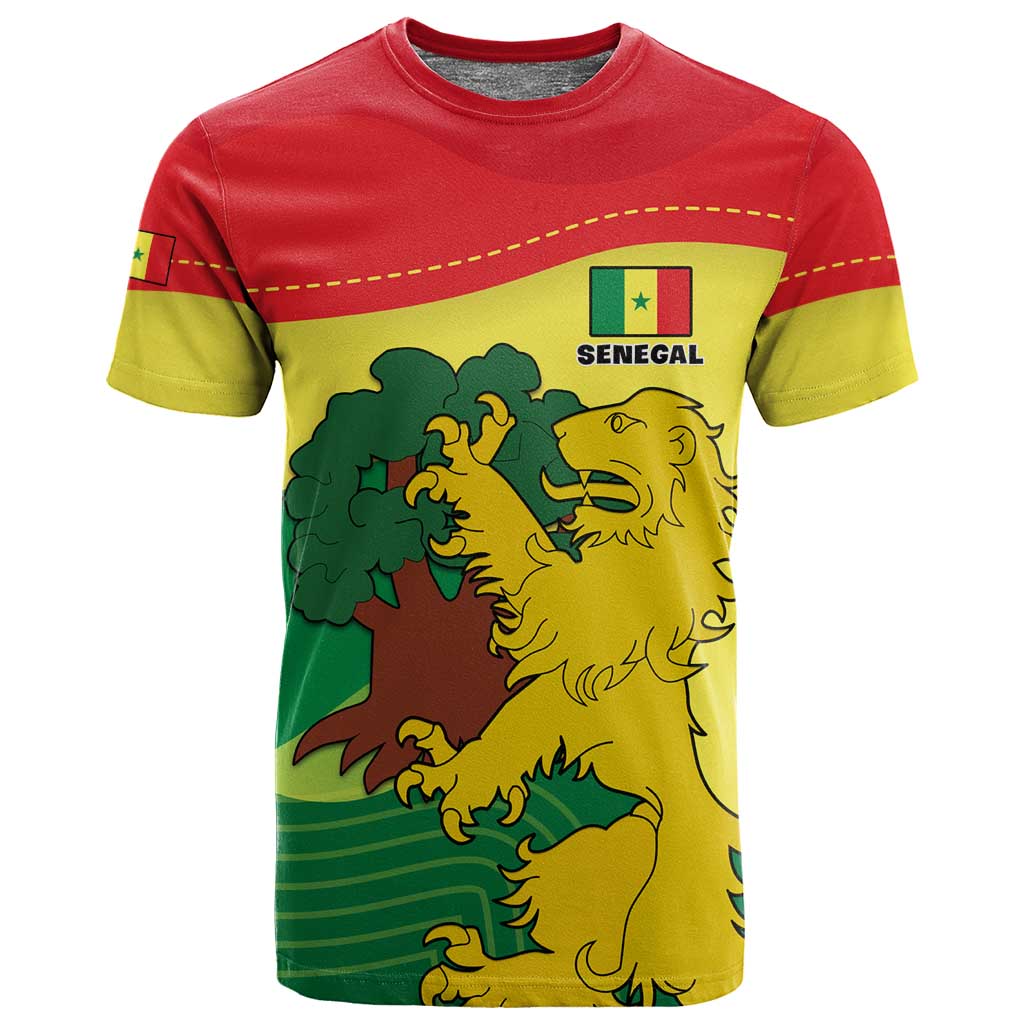 Custom Senegal T shirt with Bahamian Lion and Baobab Flag Style