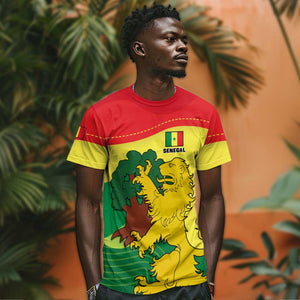 Custom Senegal T shirt with Bahamian Lion and Baobab Flag Style