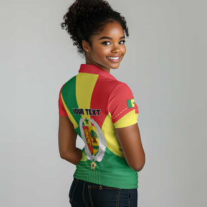 Custom Senegal Women Polo Shirt with Bahamian Lion and Baobab Flag Style LT01