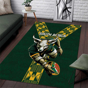 South Africa 2024 Rugby Area Rug Go Springboks Protea Pattern