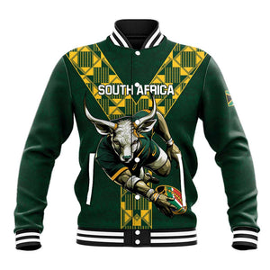 Custom South Africa 2024 Rugby Baseball Jacket Go Springboks Protea Pattern LT01