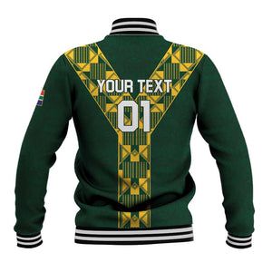 Custom South Africa 2024 Rugby Baseball Jacket Go Springboks Protea Pattern LT01