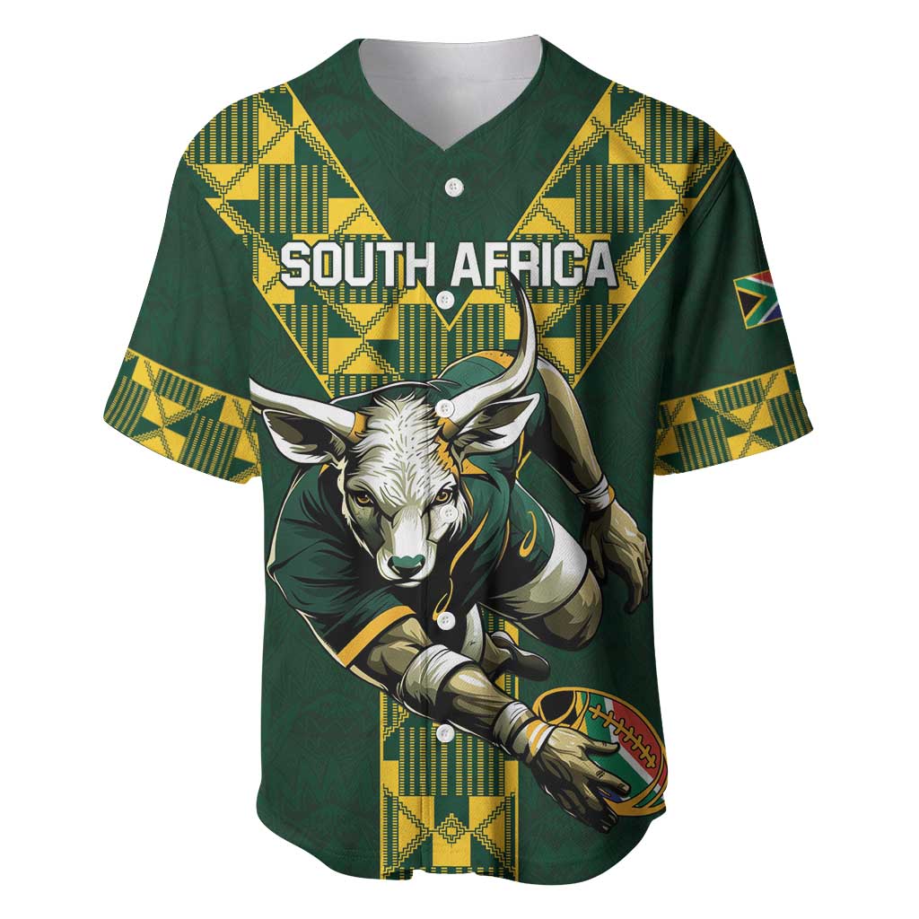 Custom South Africa 2024 Rugby Baseball Jersey Go Springboks Protea Pattern