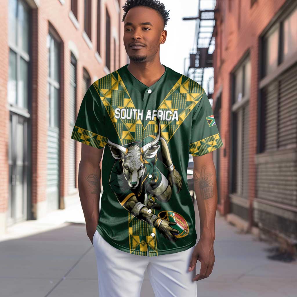 Custom South Africa 2024 Rugby Baseball Jersey Go Springboks Protea Pattern