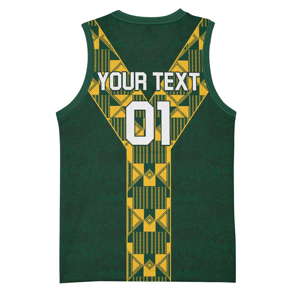 Custom South Africa 2024 Rugby Basketball Jersey Go Springboks Protea Pattern LT01