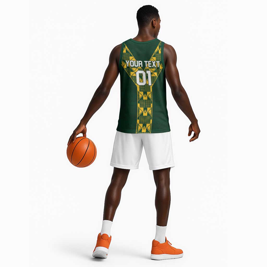 Custom South Africa 2024 Rugby Basketball Jersey Go Springboks Protea Pattern LT01