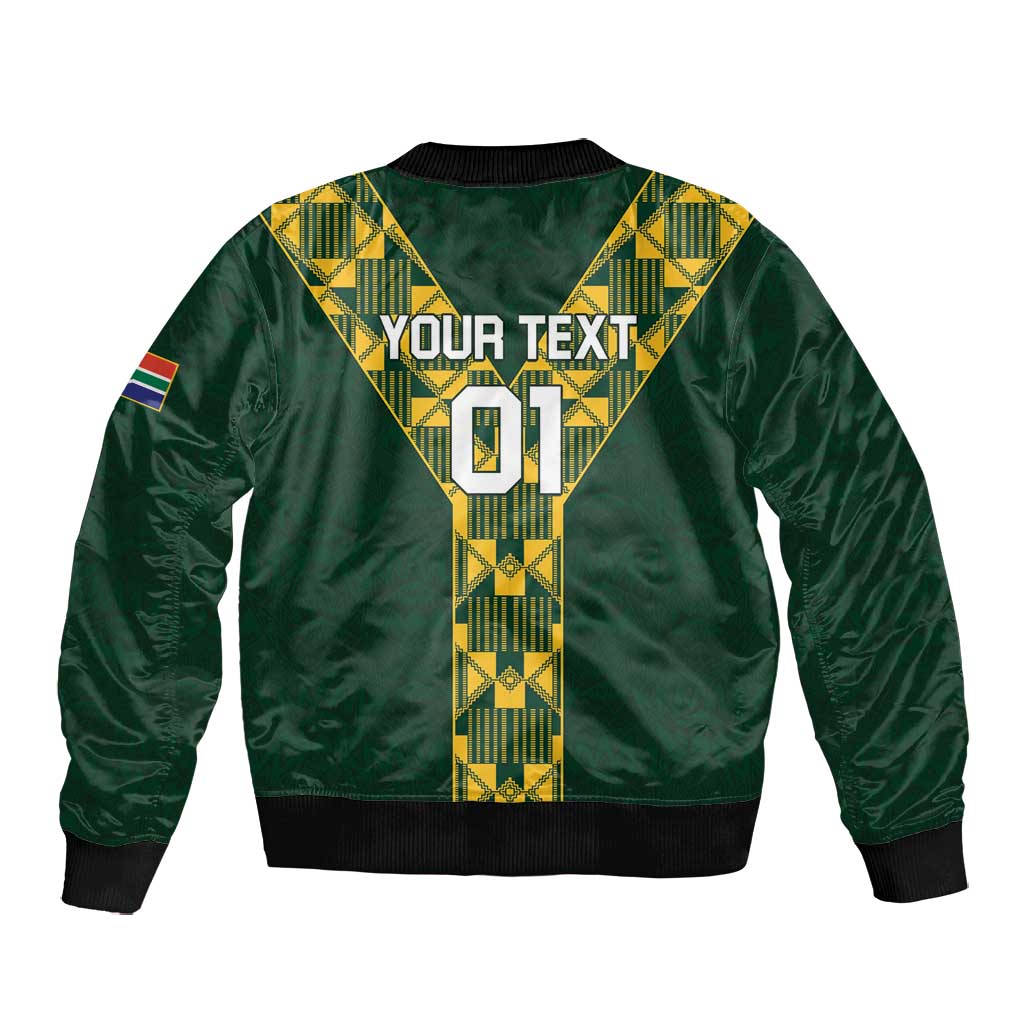 Custom South Africa 2024 Rugby Bomber Jacket Go Springboks Protea Pattern