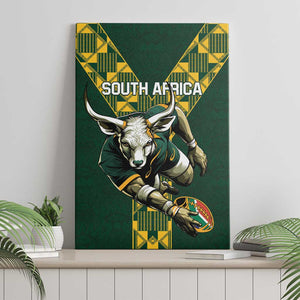 South Africa 2024 Rugby Canvas Wall Art Go Springboks Protea Pattern