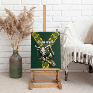 South Africa 2024 Rugby Canvas Wall Art Go Springboks Protea Pattern