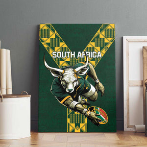 South Africa 2024 Rugby Canvas Wall Art Go Springboks Protea Pattern