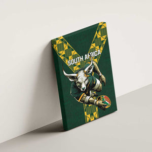 South Africa 2024 Rugby Canvas Wall Art Go Springboks Protea Pattern