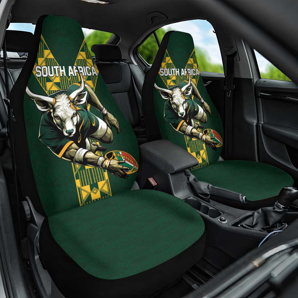 South Africa 2024 Rugby Car Seat Cover Go Springboks Protea Pattern