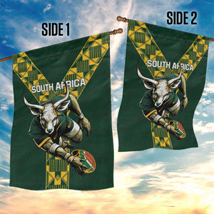 South Africa 2024 Rugby Garden Flag Go Springboks Protea Pattern