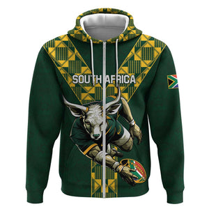 Custom South Africa 2024 Rugby Hoodie Go Springboks Protea Pattern