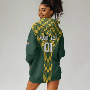 Custom South Africa 2024 Rugby Hoodie Dress Go Springboks Protea Pattern