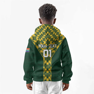 Custom South Africa 2024 Rugby Kid Hoodie Go Springboks Protea Pattern