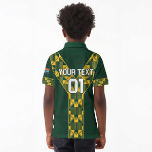 Custom South Africa 2024 Rugby Kid Polo Shirt Go Springboks Protea Pattern