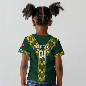 Custom South Africa 2024 Rugby Kid T shirt Go Springboks Protea Pattern