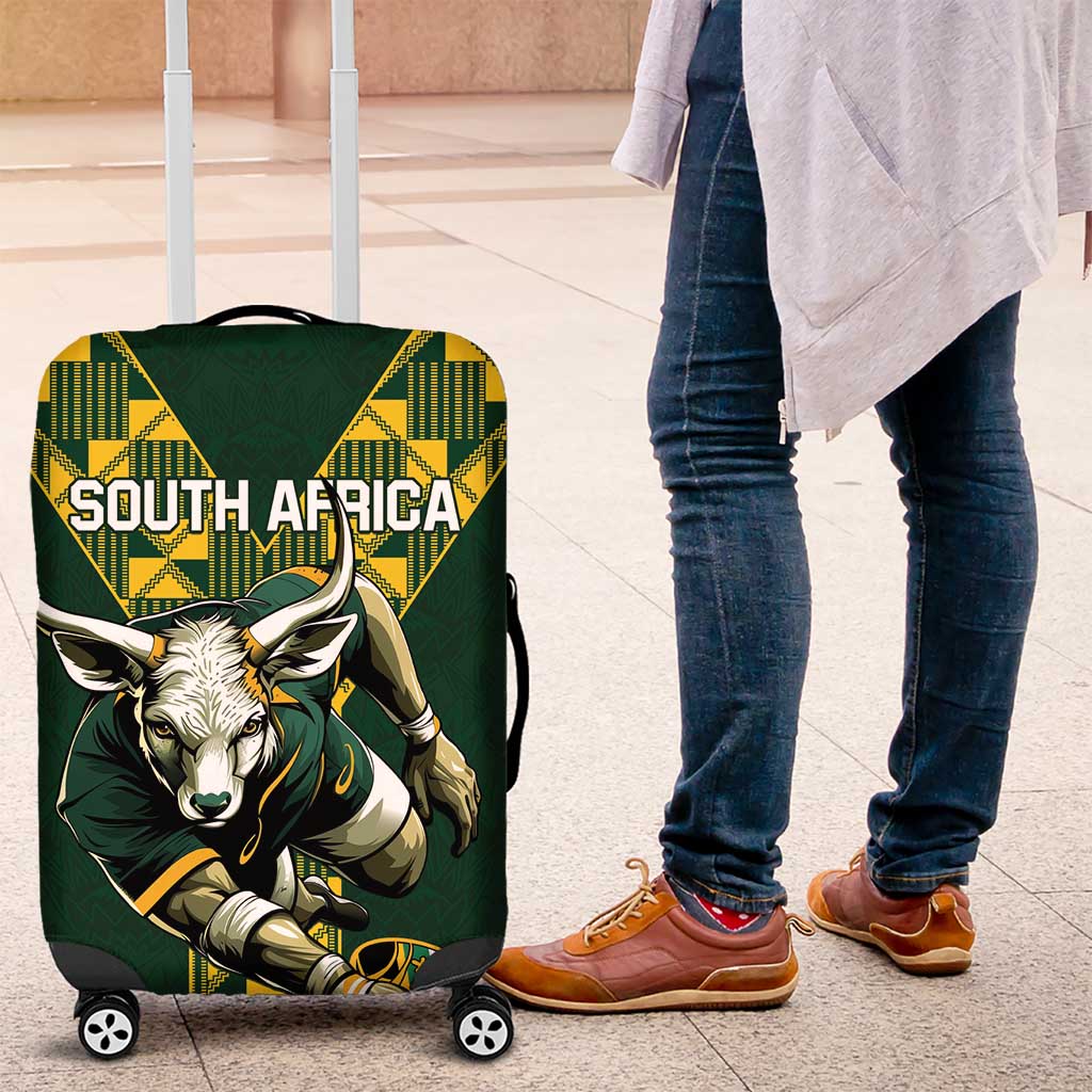 South Africa 2024 Rugby Luggage Cover Go Springboks Protea Pattern