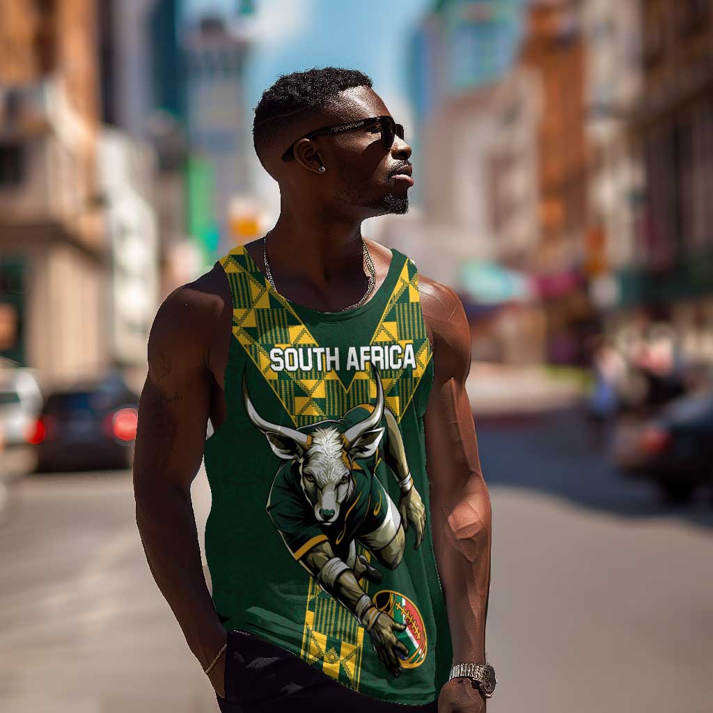 Custom South Africa 2024 Rugby Men Tank Top Go Springboks Protea Pattern