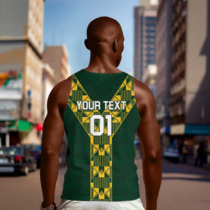 Custom South Africa 2024 Rugby Men Tank Top Go Springboks Protea Pattern