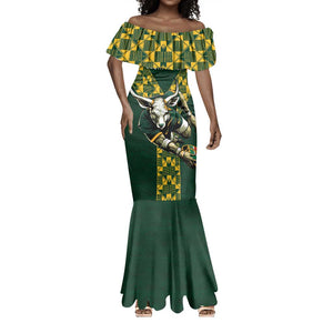 Custom South Africa 2024 Rugby Mermaid Dress Go Springboks Protea Pattern