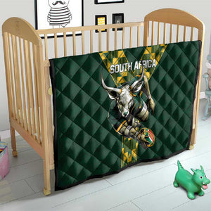 South Africa 2024 Rugby Quilt Go Springboks Protea Pattern