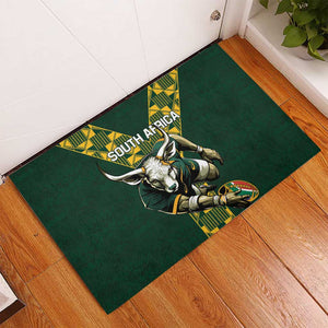 South Africa 2024 Rugby Rubber Doormat Go Springboks Protea Pattern