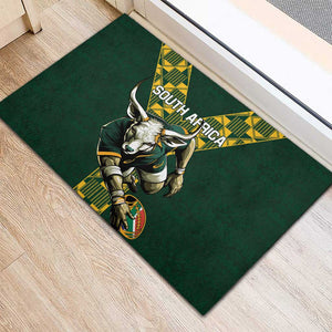 South Africa 2024 Rugby Rubber Doormat Go Springboks Protea Pattern