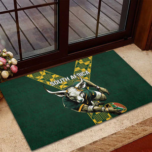 South Africa 2024 Rugby Rubber Doormat Go Springboks Protea Pattern