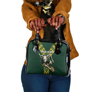 South Africa 2024 Rugby Shoulder Handbag Go Springboks Protea Pattern