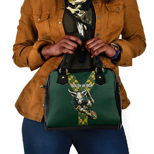 South Africa 2024 Rugby Shoulder Handbag Go Springboks Protea Pattern