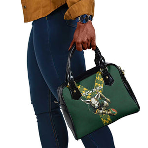 South Africa 2024 Rugby Shoulder Handbag Go Springboks Protea Pattern