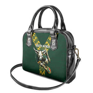 South Africa 2024 Rugby Shoulder Handbag Go Springboks Protea Pattern