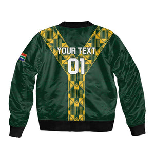 Custom South Africa 2024 Rugby Sleeve Zip Bomber Jacket Go Springboks Protea Pattern