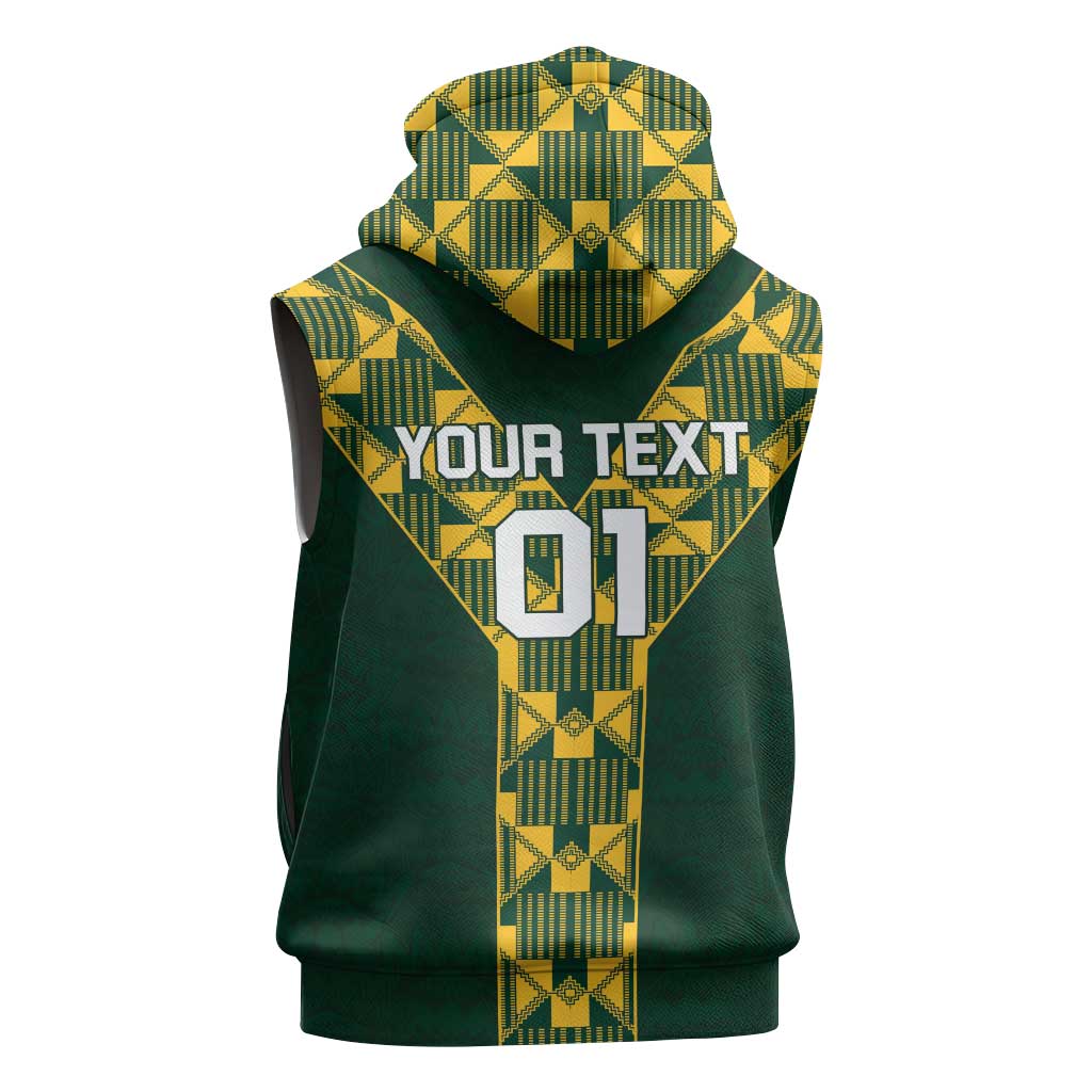 Custom South Africa 2024 Rugby Sleeveless Zip Hoodie Go Springboks Protea Pattern - African Pride