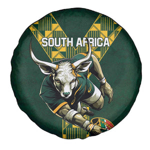 South Africa 2024 Rugby Spare Tire Cover Go Springboks Protea Pattern