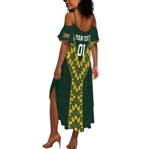 Custom South Africa 2024 Rugby Summer Maxi Dress Go Springboks Protea Pattern