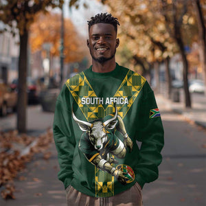 Custom South Africa 2024 Rugby Sweatshirt Go Springboks Protea Pattern