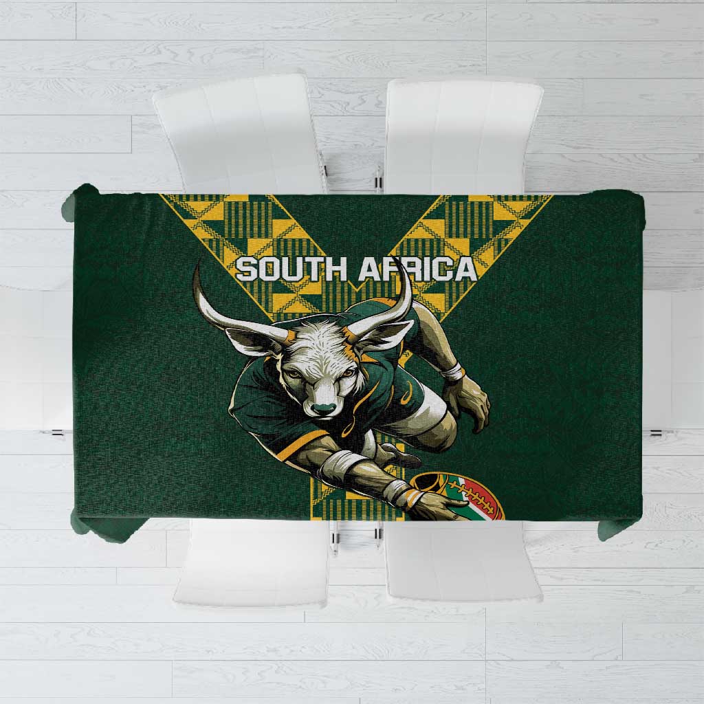 South Africa 2024 Rugby Tablecloth Go Springboks Protea Pattern