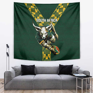 South Africa 2024 Rugby Tapestry Go Springboks Protea Pattern