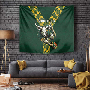 South Africa 2024 Rugby Tapestry Go Springboks Protea Pattern