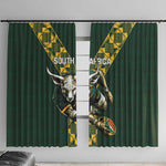 South Africa 2024 Rugby Window Curtain Go Springboks Protea Pattern